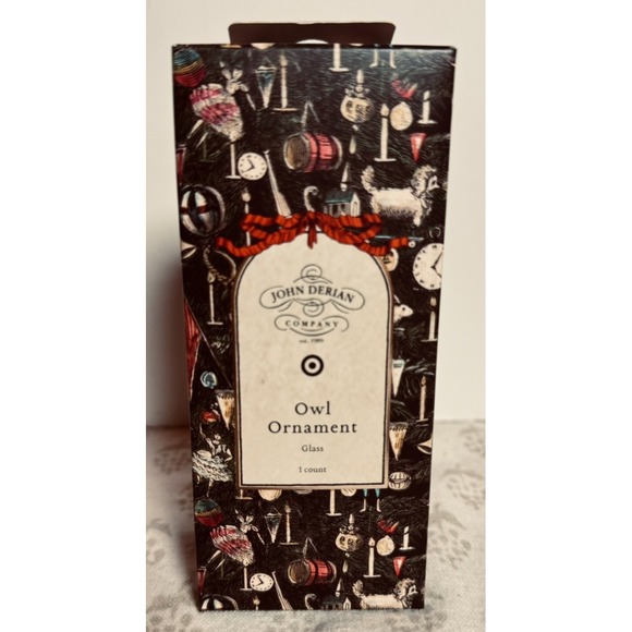 John Derian for Target 2025 Glass Owl Ornament Holiday NIB Laurel Crown‎ - Picture 2 of 9